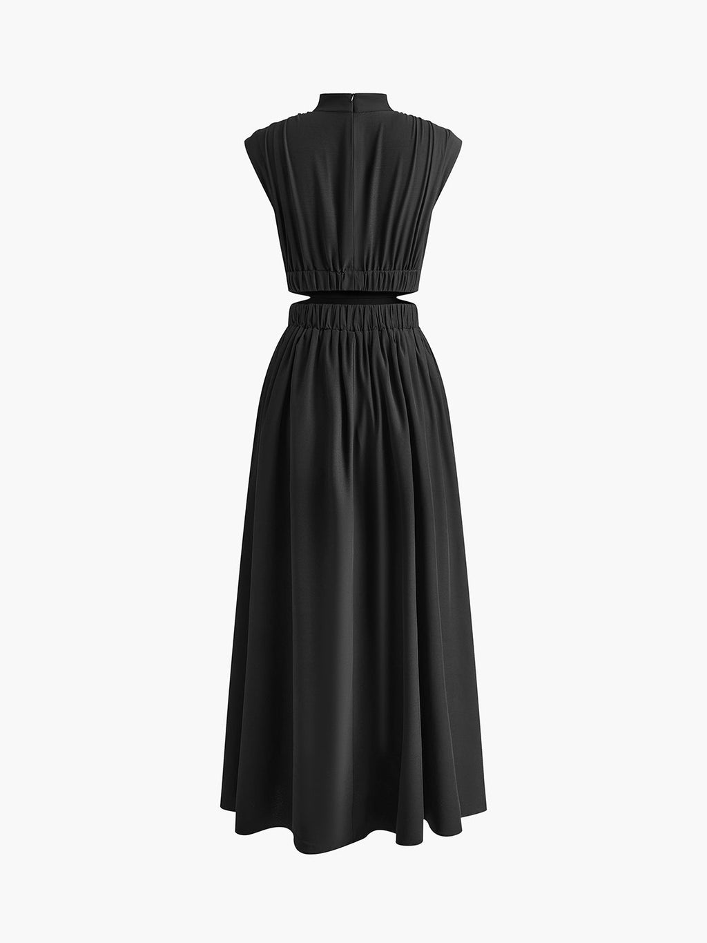 Mock Neck Cut Out Long Sleeve Maxi Dress for Women