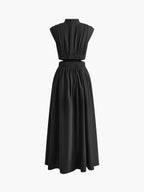 Mock Neck Cut Out Long Sleeve Maxi Dress for Women