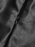 Asymmetric Patchwork Faux Leather Chiffon Pleated Maxi Skirt Trendy Women's Fashion