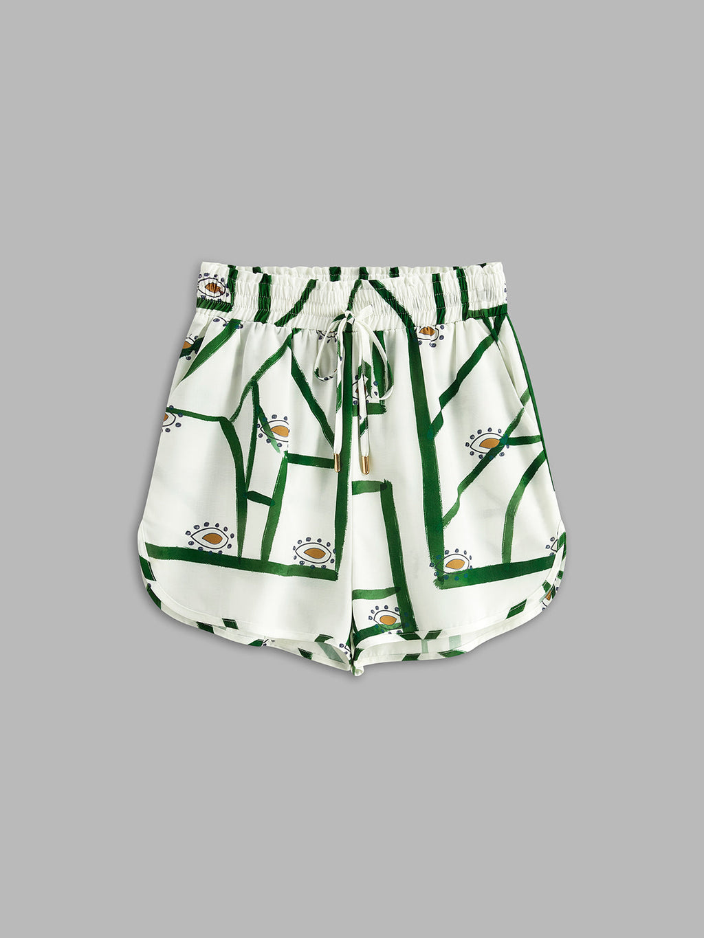 Print Drawstring Shorts Set Comfortable Lightweight Summer Loungewear