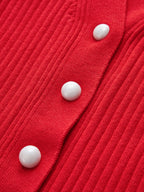 Ruffled Trim Button-Front Long Sleeve Cardigan Cozy Knitwear Essentials
