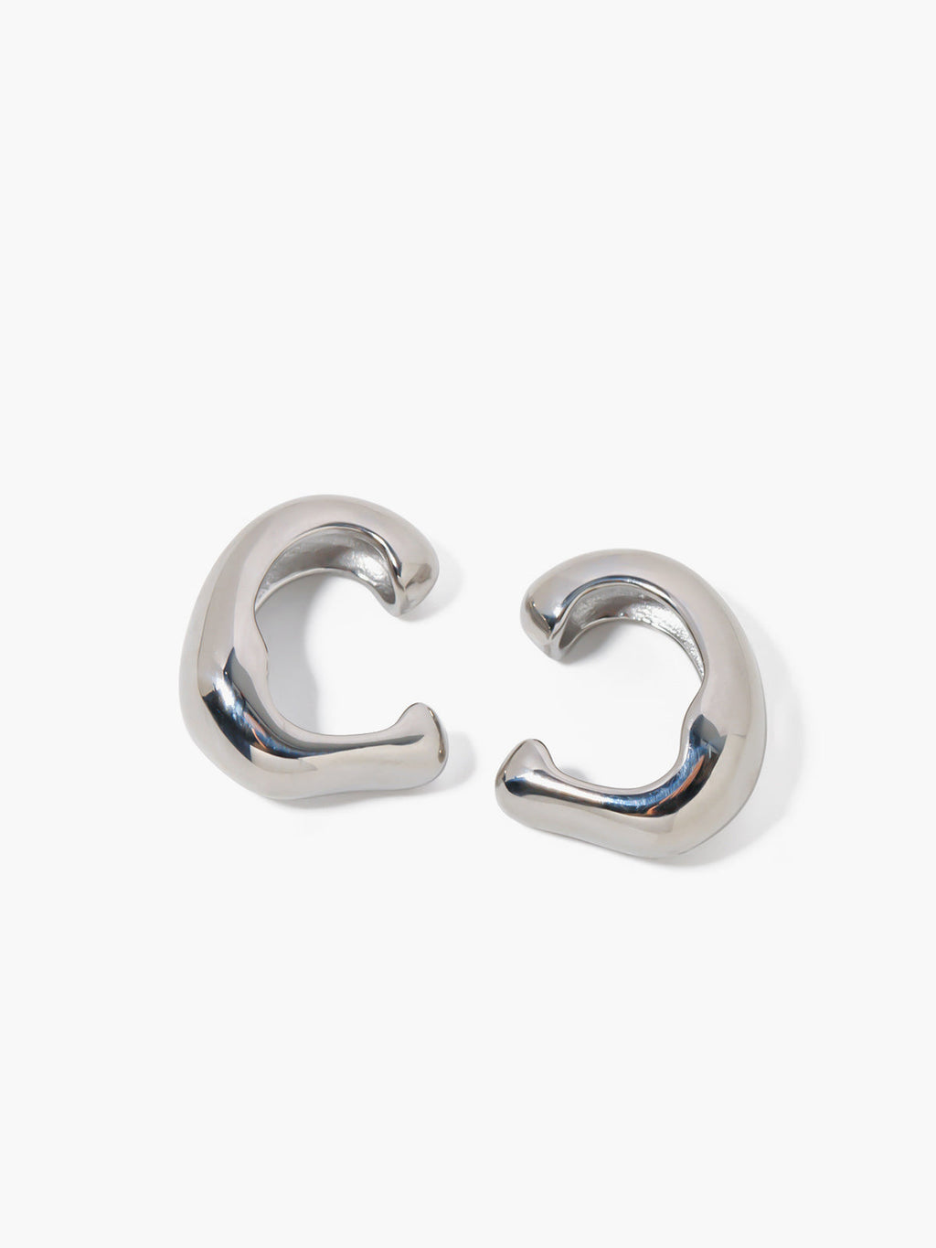 Chunky Hoop Ear Cuff - Silver Non-Pierced Minimalist Jewelry