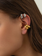 Chunky Hoop Ear Cuff - Silver Non-Pierced Minimalist Jewelry
