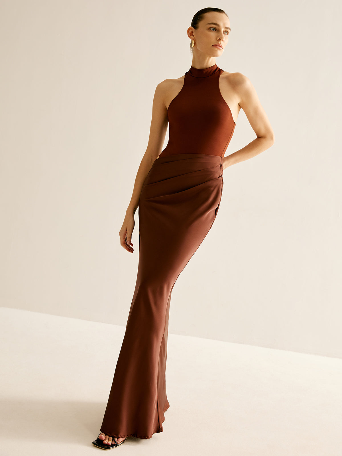 Cutout Panel Sexy Slim Dress for Evening Parties