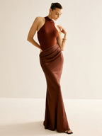 Cutout Panel Sexy Slim Dress for Evening Parties