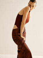 Cutout Panel Sexy Slim Dress for Evening Parties
