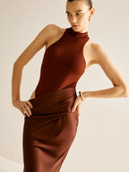 Cutout Panel Sexy Slim Dress for Evening Parties