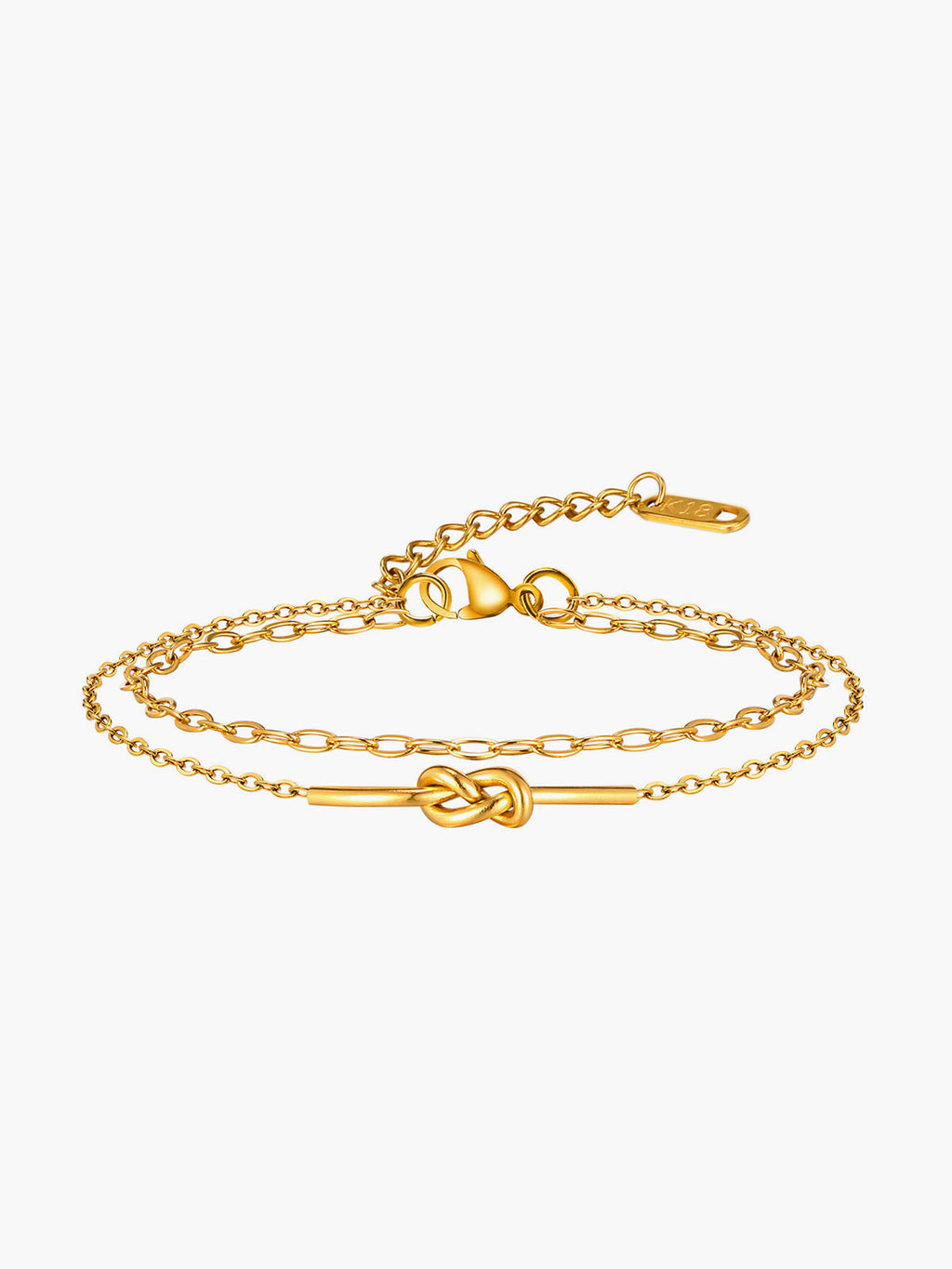 Elegant Double Layer Knotted Bracelet Adjustable Unisex Design Handmade