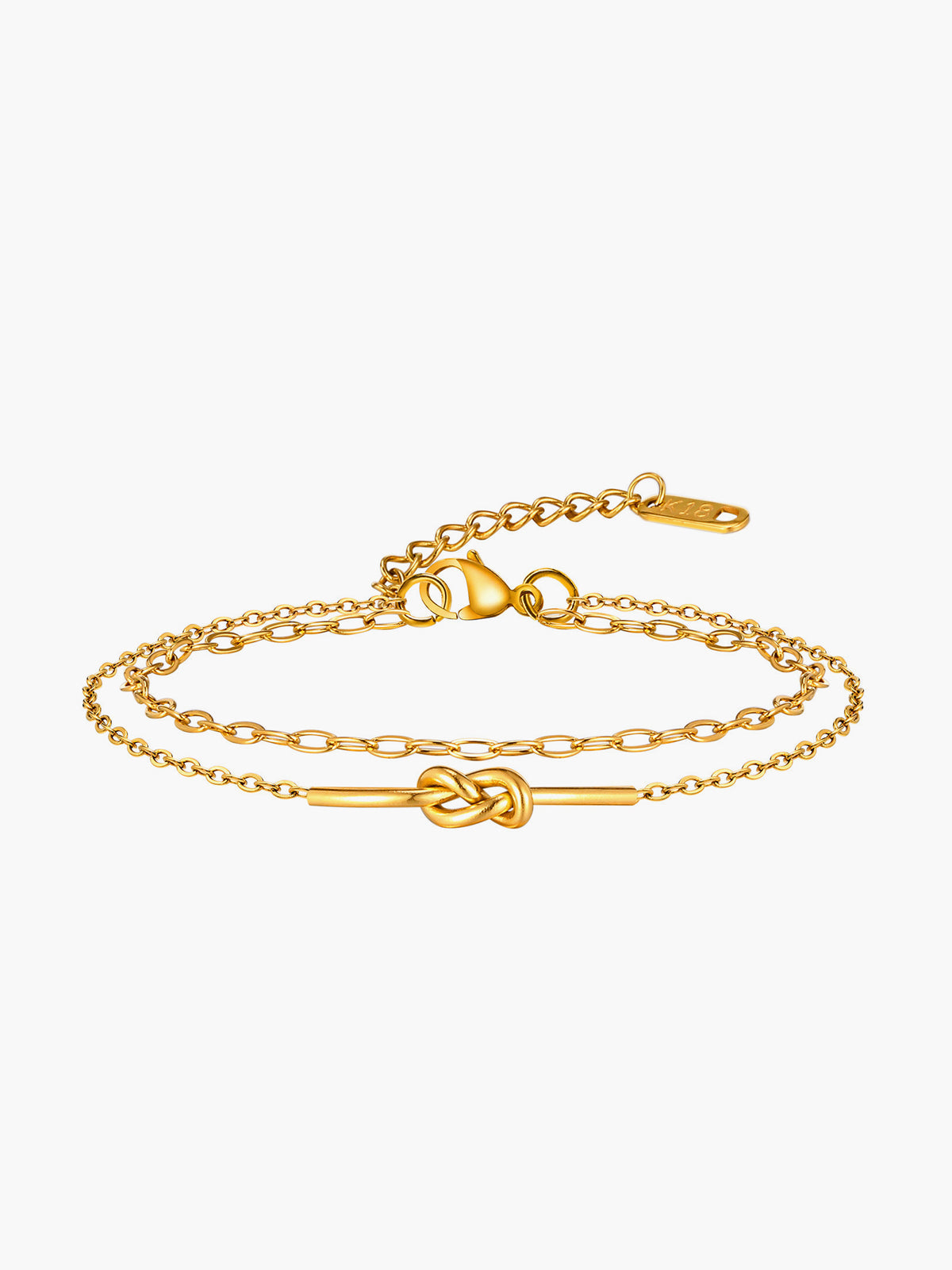 Elegant Double Layer Knotted Bracelet Adjustable Unisex Design Handmade