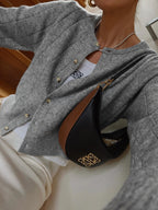 Crew Neck Button Soft Cardigan Lightweight Comfortable Fit