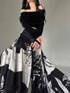 Bud Waist Side-Zipper Midi Skirt Women's Flowy Spring Summer Collection
