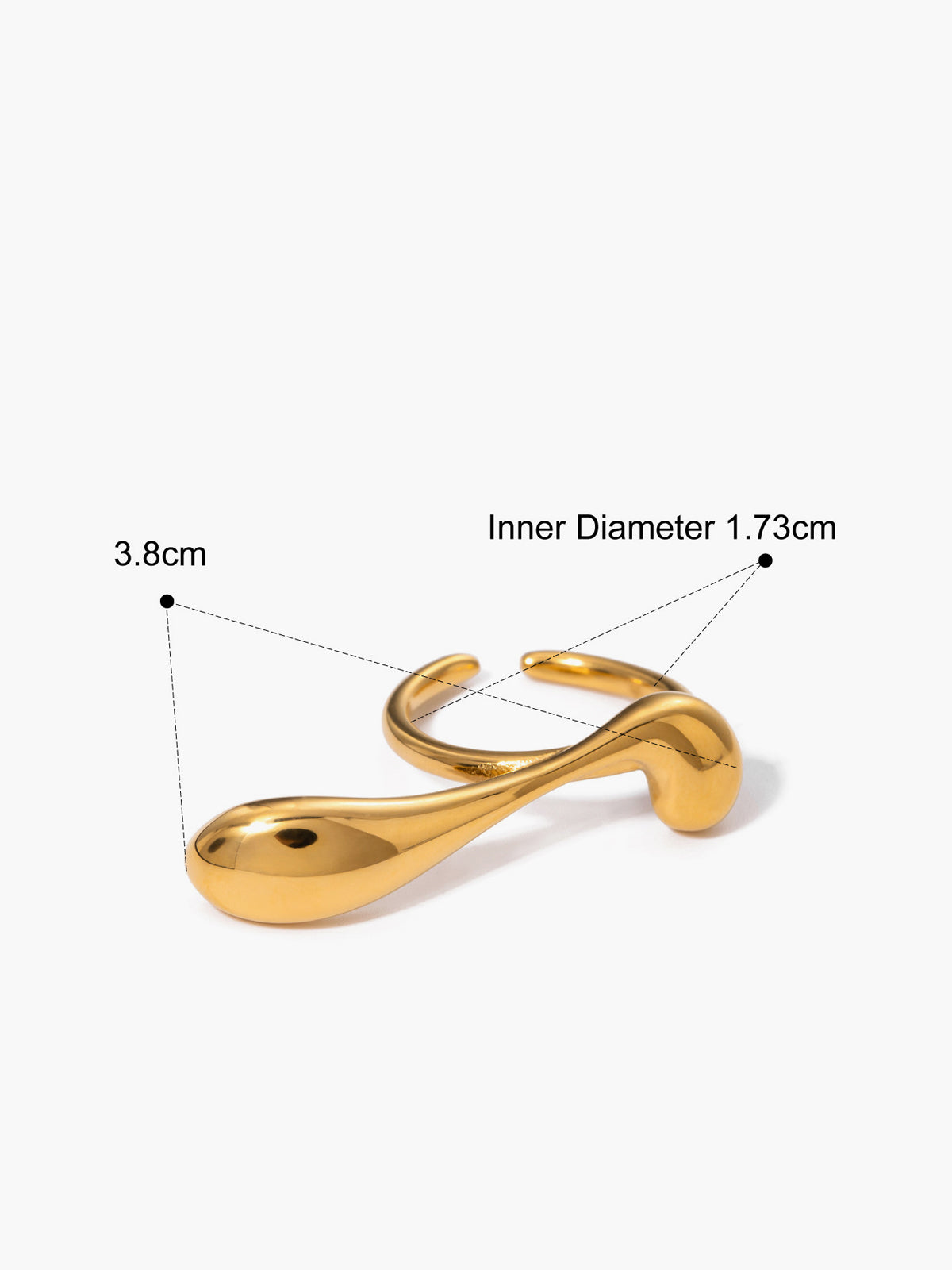Irregular Water Drop Open Ring Adjustable Statement Piece