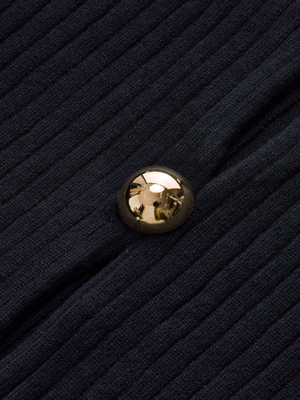 Golden Button Split Knit Top Cozy Long Sleeve Casual Wear