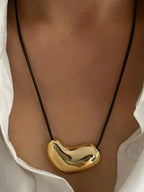 V-Shape Heart Rope Necklace, Elegant Adjustable Love Pendant Chain