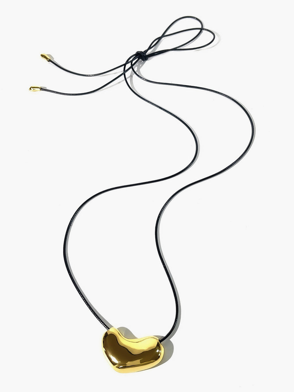 V-Shape Heart Rope Necklace, Elegant Adjustable Love Pendant Chain