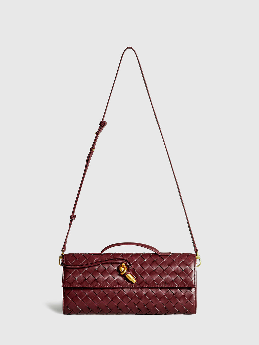 Two Way Woven Flap Clutch Shoulder Bag with Adjustable Strap for Women