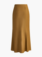 "Minimalist Plain Maxi Skirt Without Belt For Women Casual Wear"