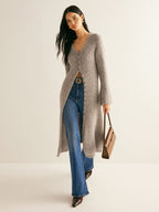 Stacking V-Neck Split Breasted Sweater Dress for Women, Cozy Fall Winter Fashion