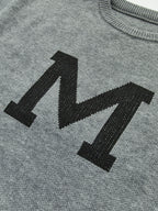 Letter Printed Loose Sweater with Graphic Oversized Pullover Style
