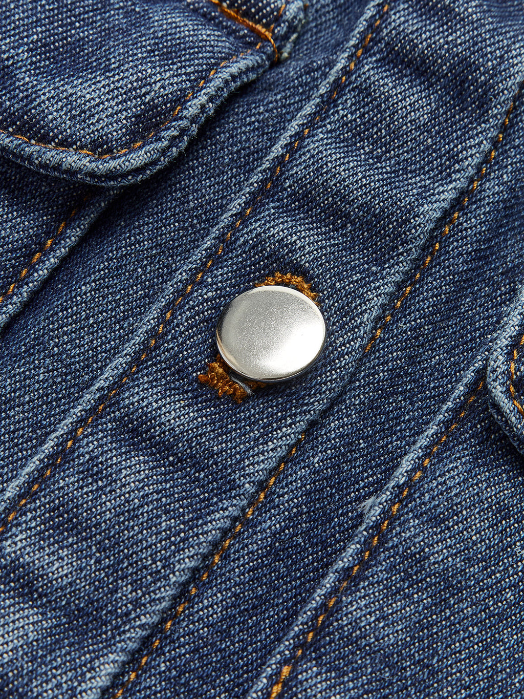 Denim Pockets Turn Down Collar Vest with Button-Up Front