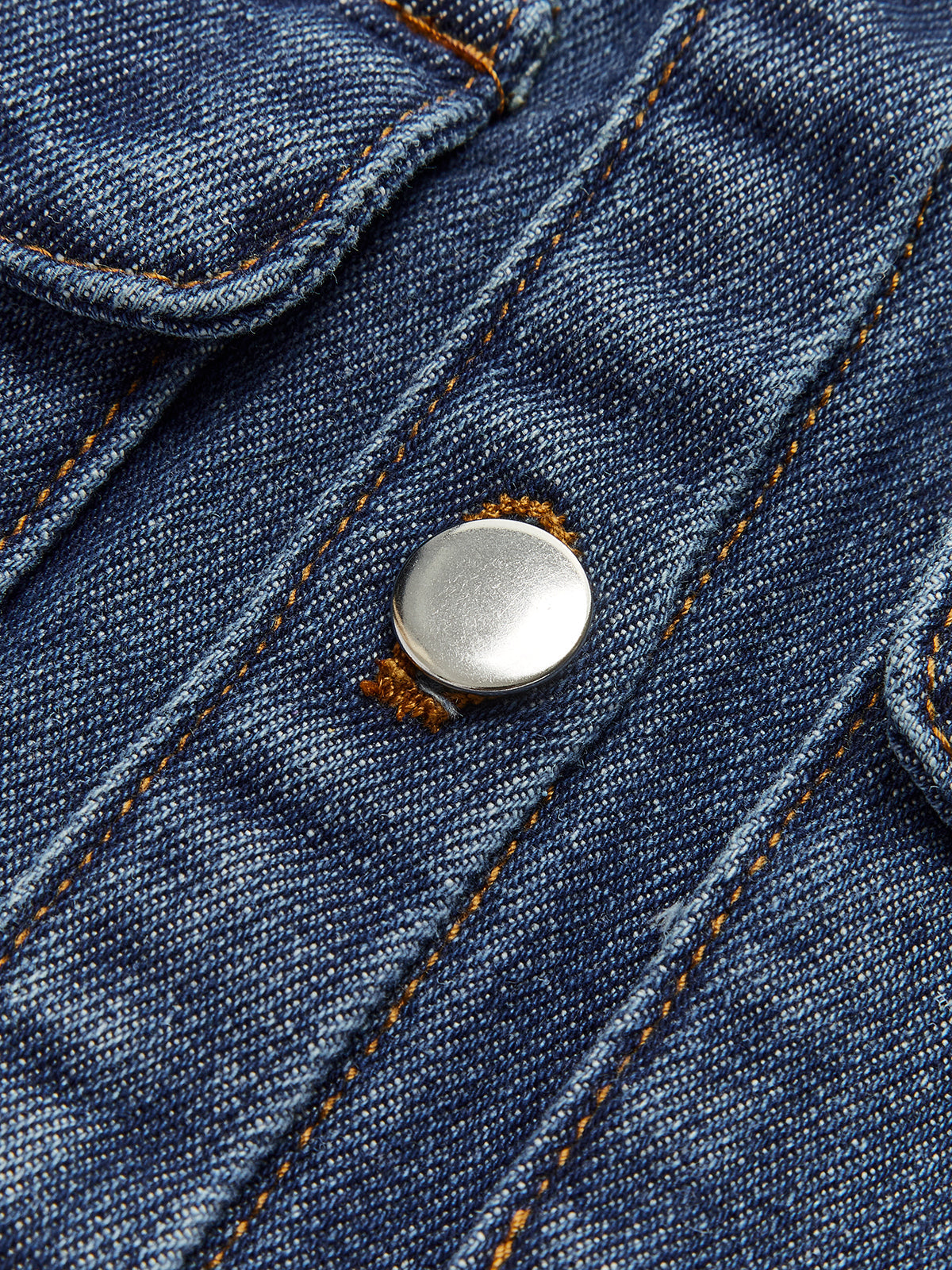 Denim Pockets Turn Down Collar Vest with Button-Up Front