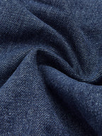 Denim Pockets Turn Down Collar Vest with Button-Up Front