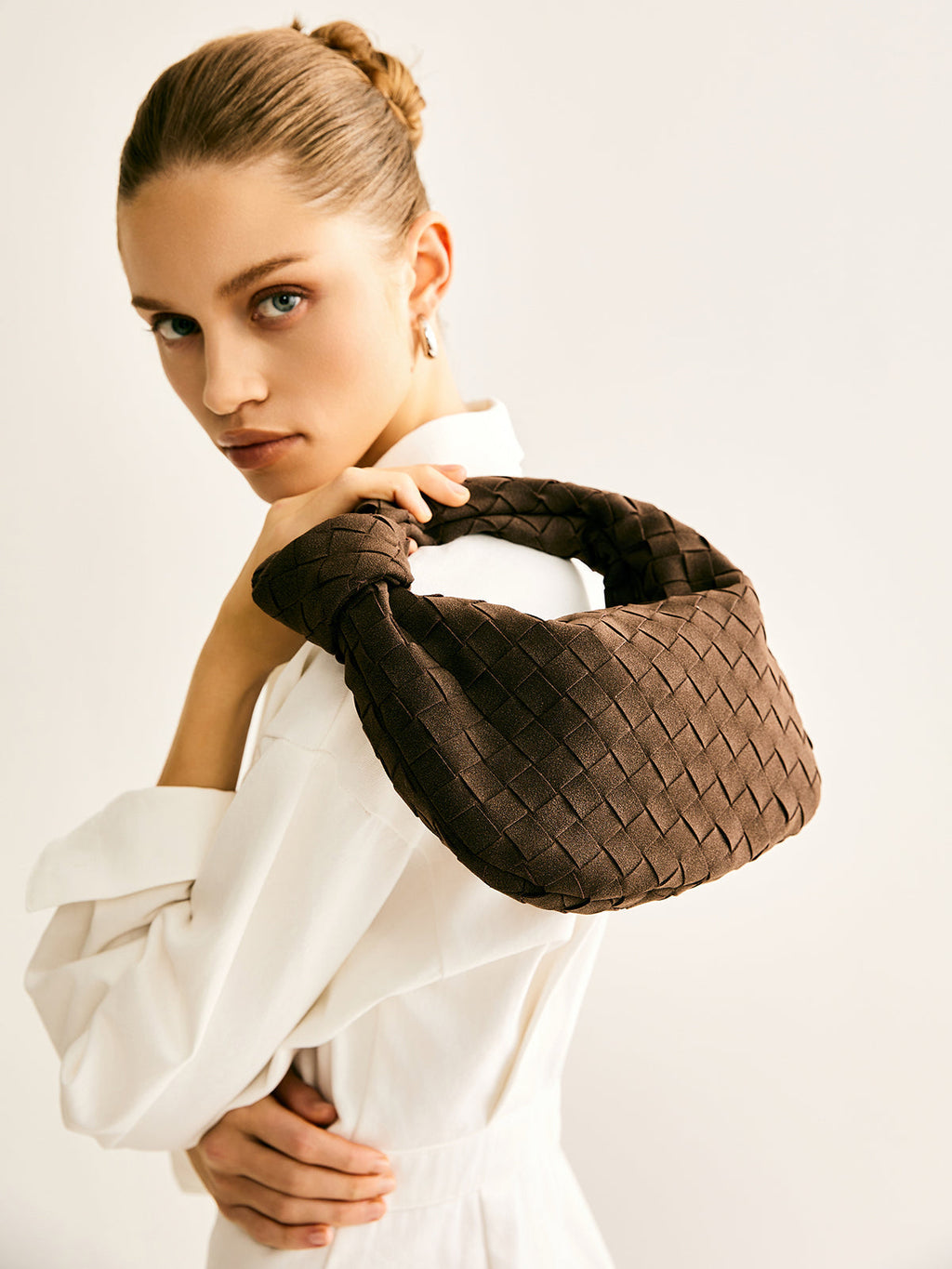 Rounded Woven Knotted Bag with Adjustable Strap Handmade