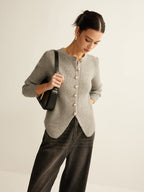 Button Down Split Cardigan with Pockets Lightweight
