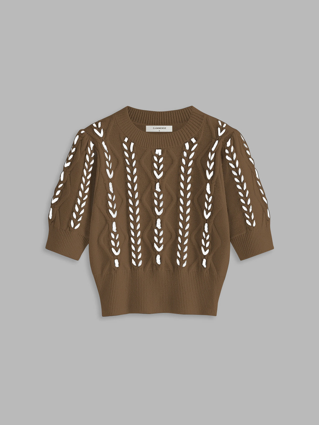 Contrast Binding Cable Knit Top Women's Sweater Winter Fashion