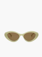 Cream Cat-Eye Sunglasses with UV Protection for Women
