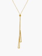 Golden Lariat Tassel Necklace with Elegant Beaded Chain