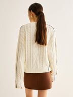 Contrast Binding Button Cardigan for Women Lightweight Layer