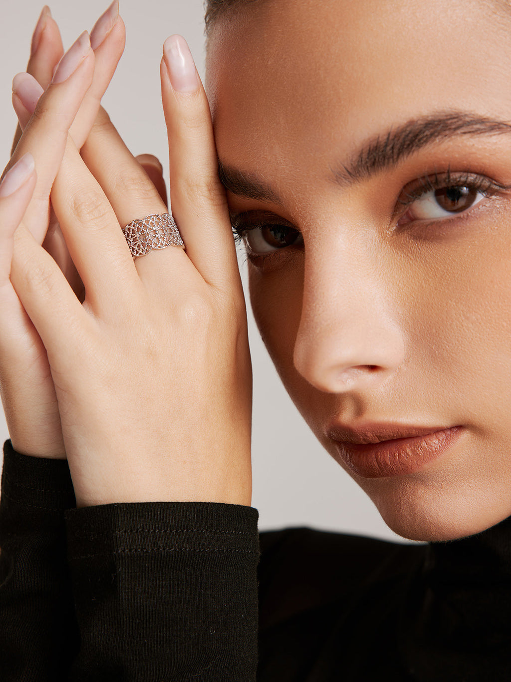 Tunnel Metal Lace Open Ring Adjustable Unique Design Jewelry