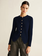 Button Down Split Cardigan with Pockets Lightweight