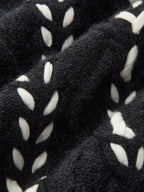 Contrast Binding Cinched Twist Sweater with Elegant Tailored Fit