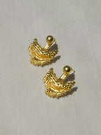 Retro Irregular Curved Stud Earrings Unique Geometric Design for Women