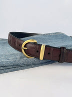 Vintage Crocodile Pattern Buckle Belt for Casual Wear