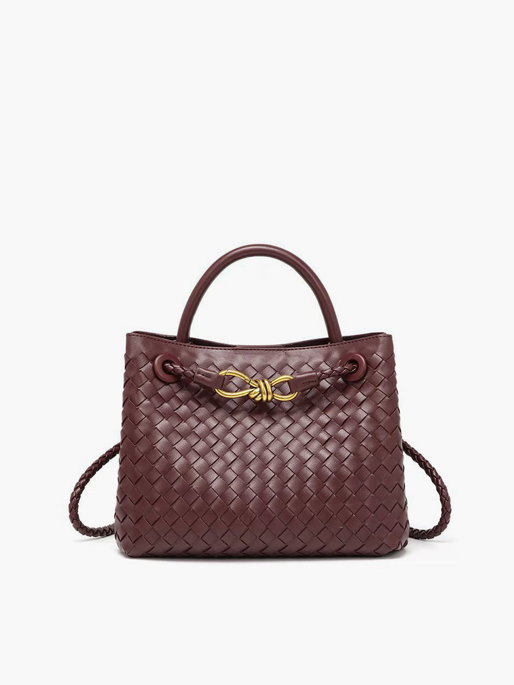 Metal Twist Detail Handle Bag with Spacious Interior Design
