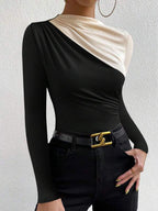 Color Block Long Sleeve T-Shirt for Men Casual Comfort Fit