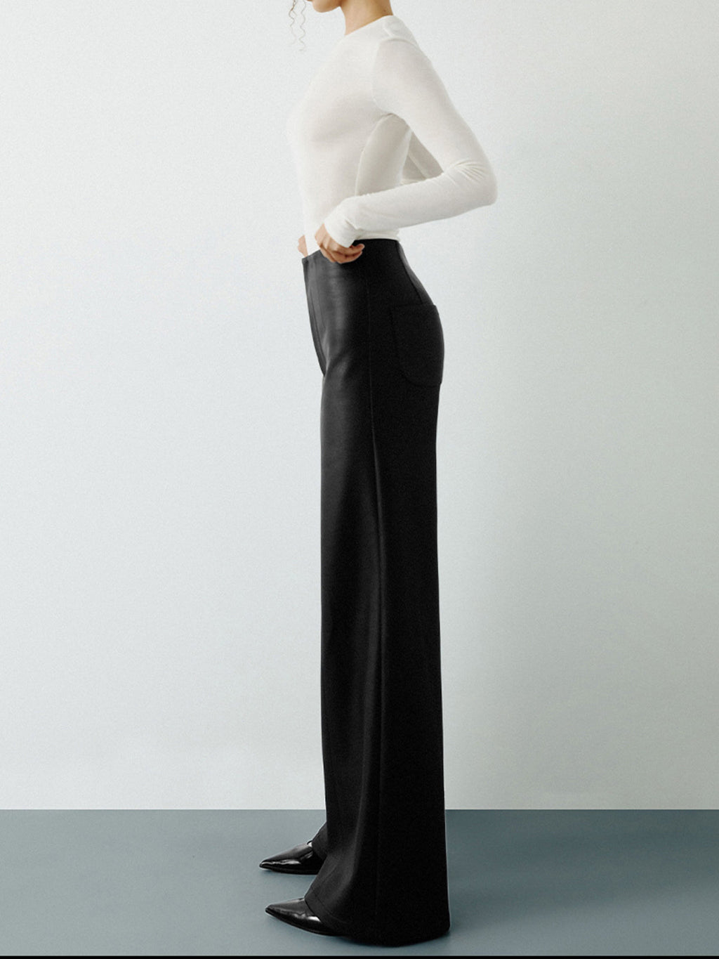 High-Waist PU Leather Wide-Leg Pants for Women Trendy Fashion