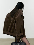 Lapel Loose Velvet Effect Jacket Comfortable Stylish Casual Outerwear