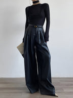 2 in 1 Mock Neck Jersey Top Versatile Layering Essential
