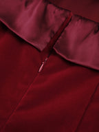 Satin Velvet Strapless Short Dress for Evening Events