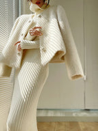 Fuzzy Button Short Wool Coat Women's Winter Fashion