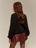 Rhinestone-Decor Cozy Sweater for Stylish Winter Comfort