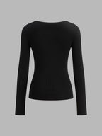 Two Tone Panel Knit Top for Stylish Casual Wear