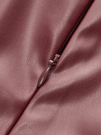 Mock Neck Faux Leather Cinched Tank Top Sleeveless Stylish Versatile