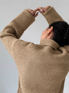 Turtleneck Ribbed Warm Sweater Cozy Winter Essential Pullover