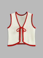 Color Block Knotted Sweater Vest with Trendy Design