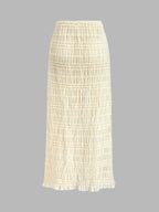 Semi-Sheer Ruffled Crop Top Skirt Set for Women, Summer Fashion Outfit